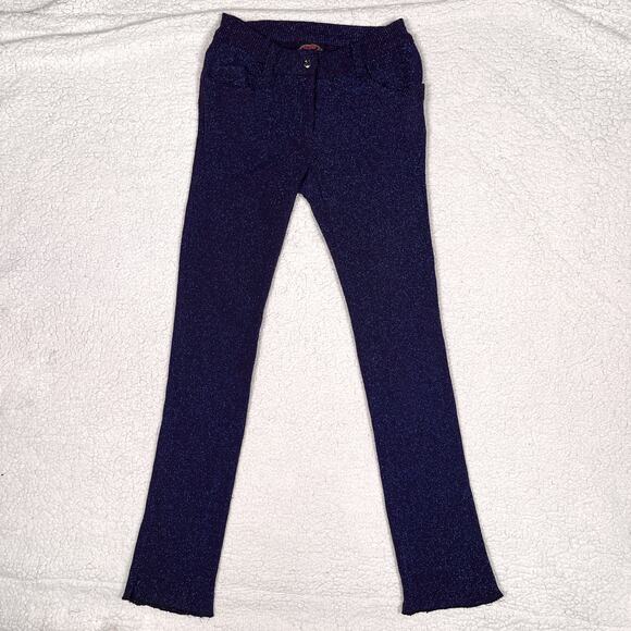 Vintage 90s Lip Service Sparkly Blue Pants Small Womens Mall Goth Gothic Y2K - Picture 2 of 16